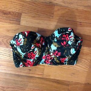 Urban Outfitters Tropical Palm Pattern Swim Top